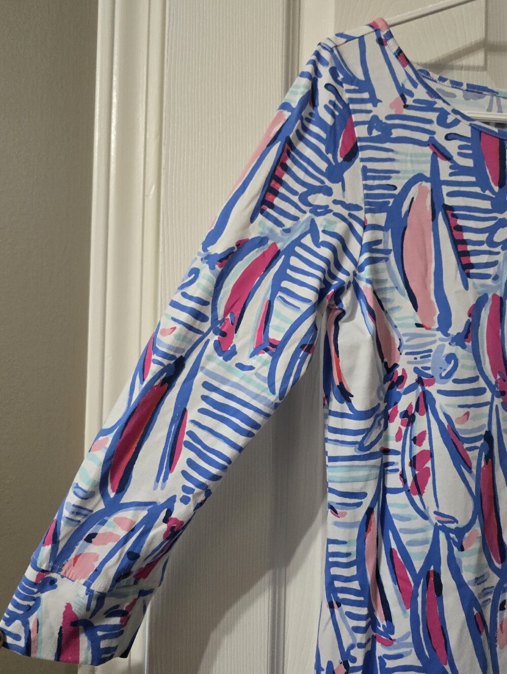 Lilly Pulitzer | The Marlowe Sailboat Print Pima Cotton Boatneck Nautical Dress. - Picture 4 of 13